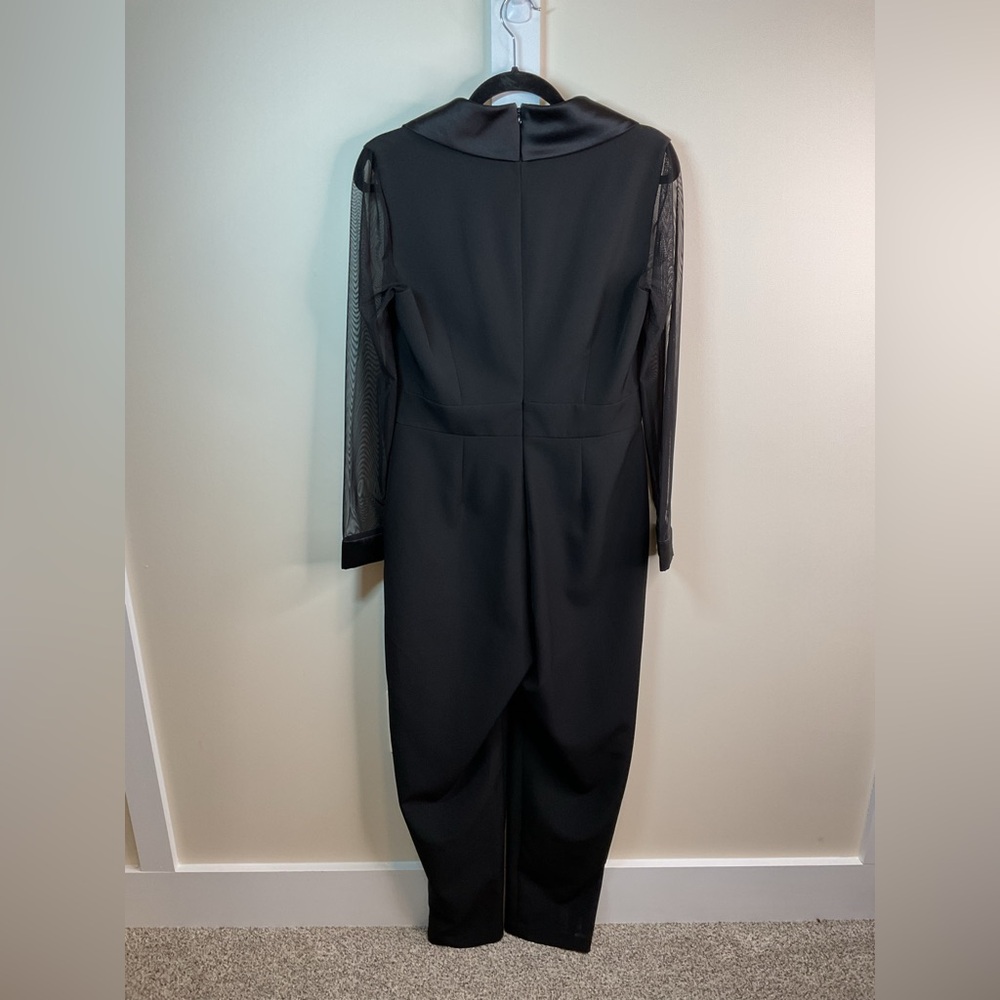 Eliza J Sheer Sleeve Black Jumpsuit (8) - Picture 8 of 13